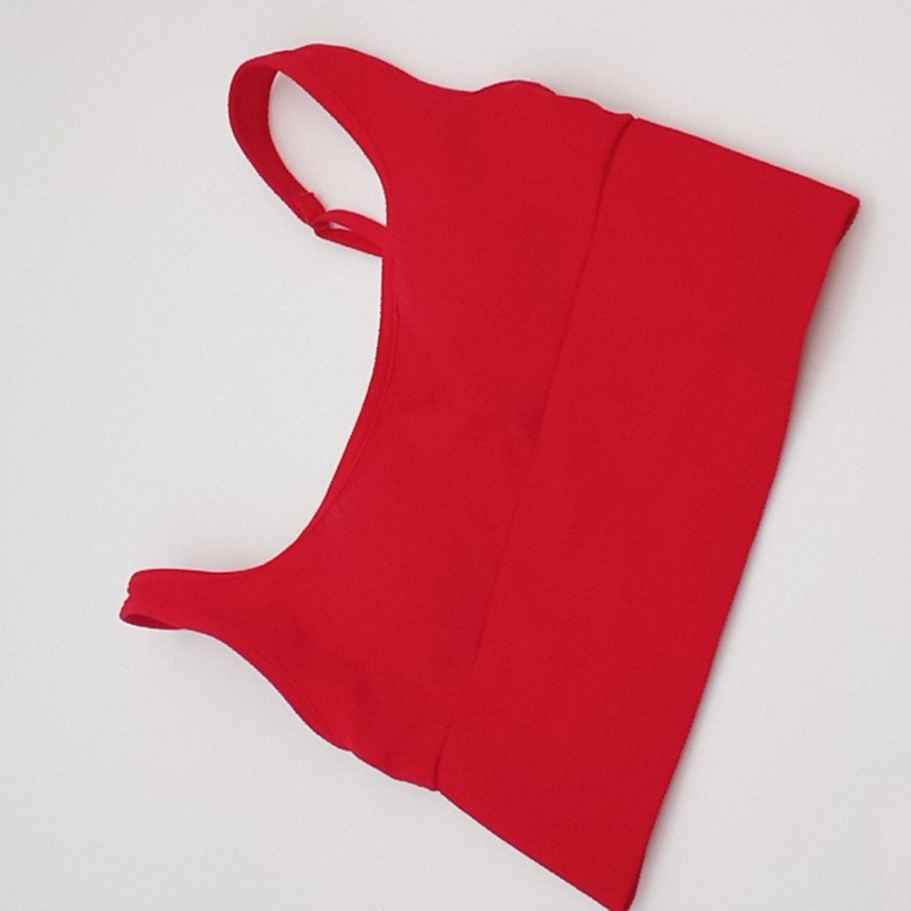 PINK Victoria's Secret Active Seamless Lightly Lined Longline Scoop Bra Red XS